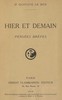 Hier et demain :  pensées brèves