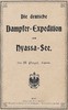 Die deutsche Dampfer-Expedition zum Nyassa-See.