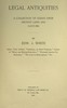 Legal antiquities :  A collection of essays upon ancient laws and customs