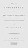 Of the importance of religious opinions