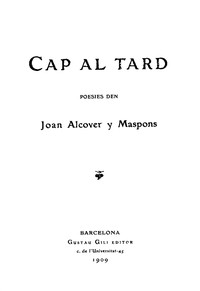 Cap al tard :  Poesies