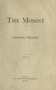 The Monist, Vol. 2, 1891-1892 :  A quarterly magazine
