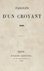 Paroles d'un croyant, 1833