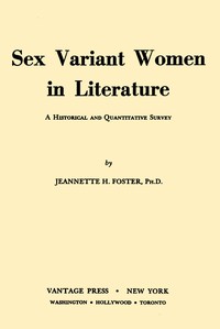 Sex variant women in literature :  A historical and quantitative survey