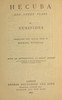 Hecuba and other plays