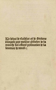 Le debat de Cuidier et de Fortune