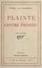 Plainte contre inconnu